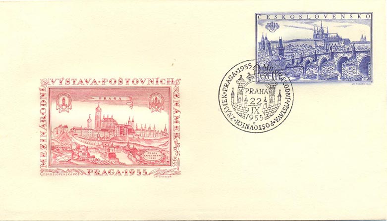 Picture of Stationery envelope for advertising the PRAGA 1955 International Stamp Exhibition