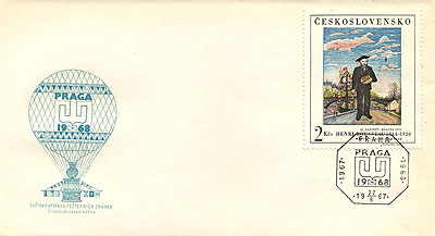 Picture of FDC with Stamp for the PRAGA 1968 World Stamp Exhibition