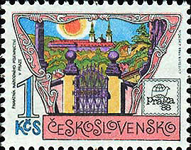 Picture of Memorial of the National Literature in Prague - Postage Stamp for the PRAGA 1988 World Stamp Exhibition